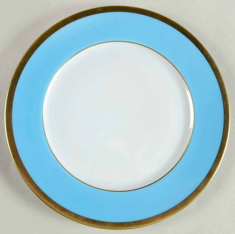 Laque de Chine Gold (Light Blue) Salad/Dessert Plate by Haviland-1