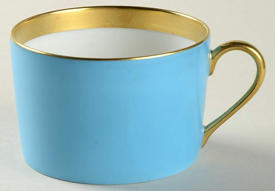 Laque de Chine Gold (Light Blue) Flat Cup by Haviland-1