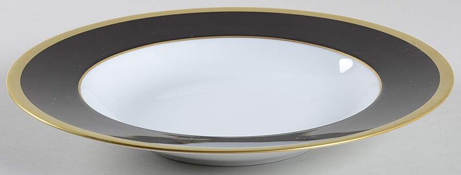 Laque de Chine Gold (Noir) Large Rim Soup Bowl by Haviland-1