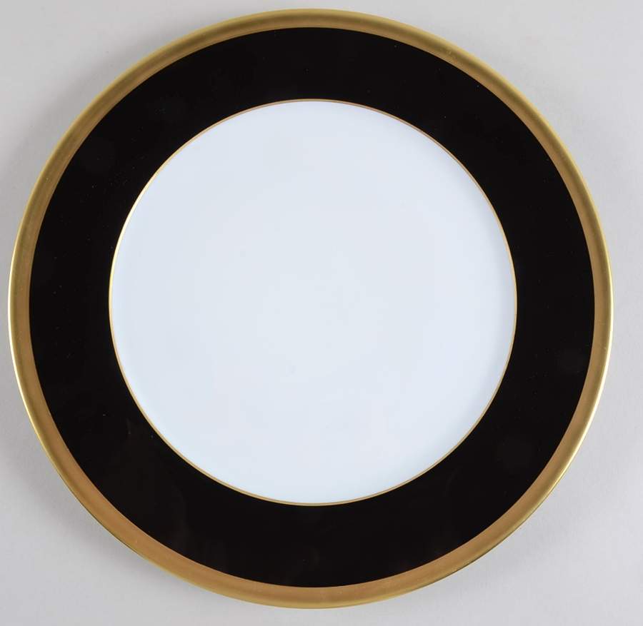 Laque de Chine Gold (Noir) 12" Chop Plate (Round Platter) by Haviland-1