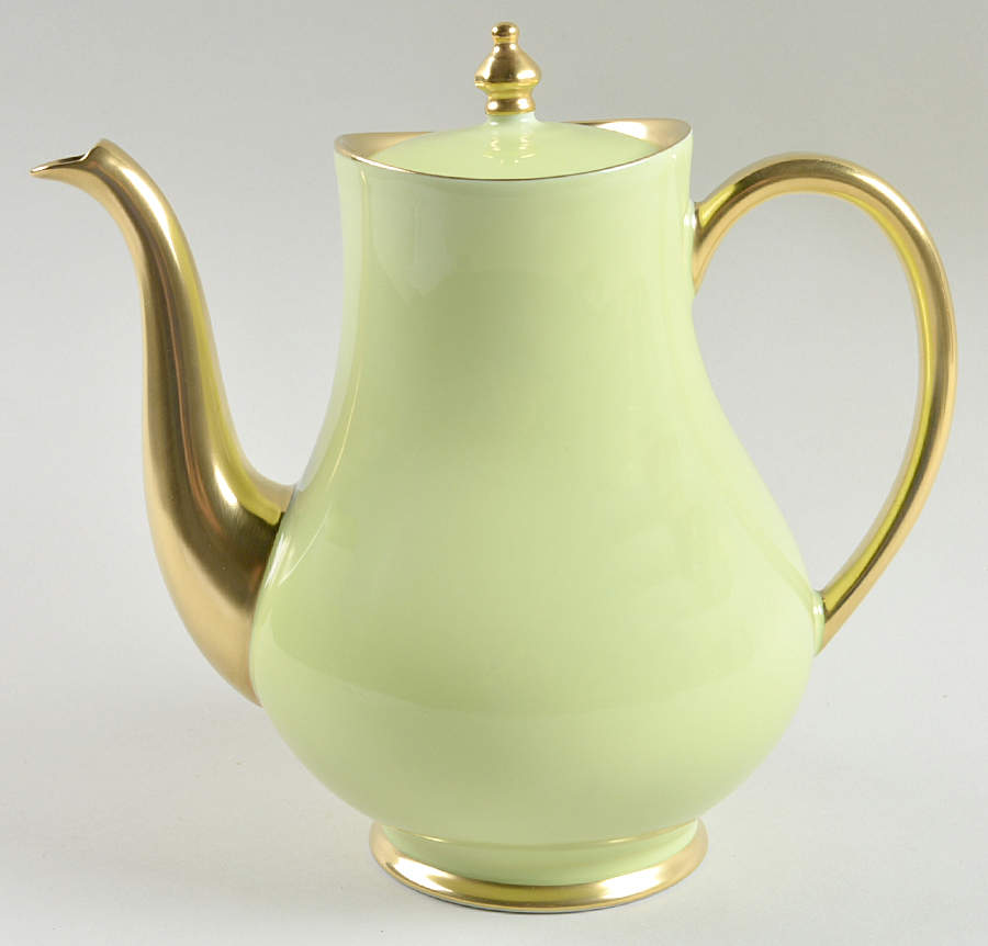 Laque de Chine Gold (Pistachio) Coffee Pot & Lid by Haviland-1