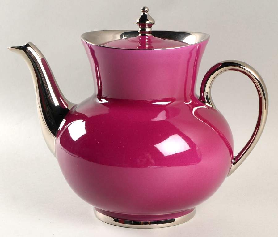 Laque de Chine Platinum(Aubergen) Large Tea Pot & Lid by Haviland-1