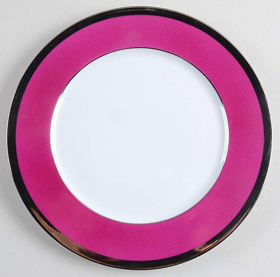 Laque de Chine Platinum(Aubergen) Salad/Dessert Plate by Haviland-1