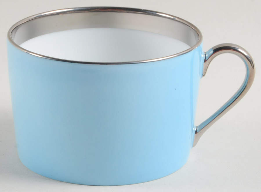 Laque de Chine Platinum (Light Blue) Flat Cup by Haviland-1