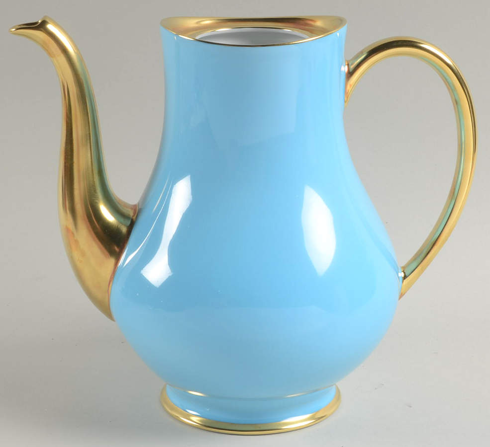 Laque de Chine Platinum (Light Blue) Large Teapot No Lid by Haviland-1