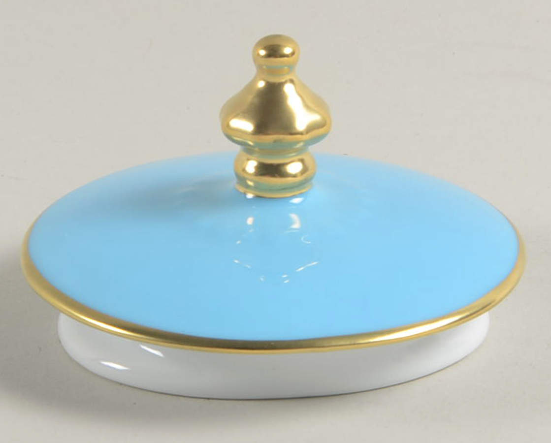 Laque de Chine Platinum (Light Blue) Lid for Large Teapot by Haviland-1