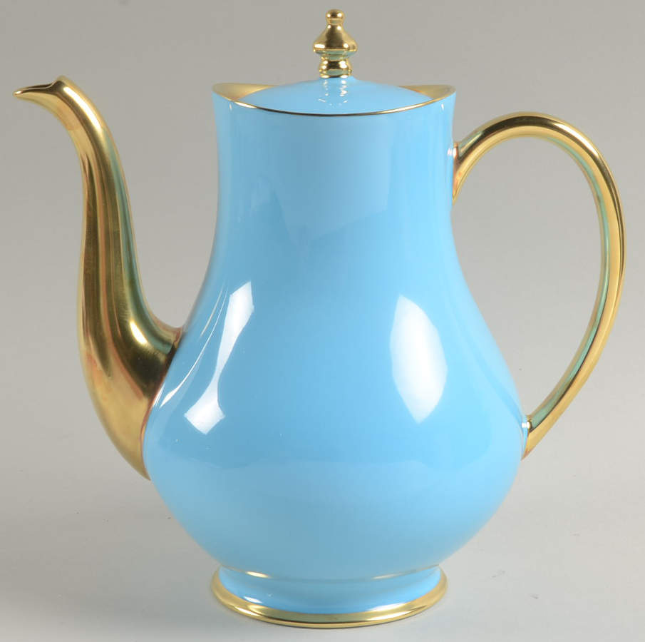 Laque de Chine Platinum (Light Blue) Teapot & Lid by Haviland-1
