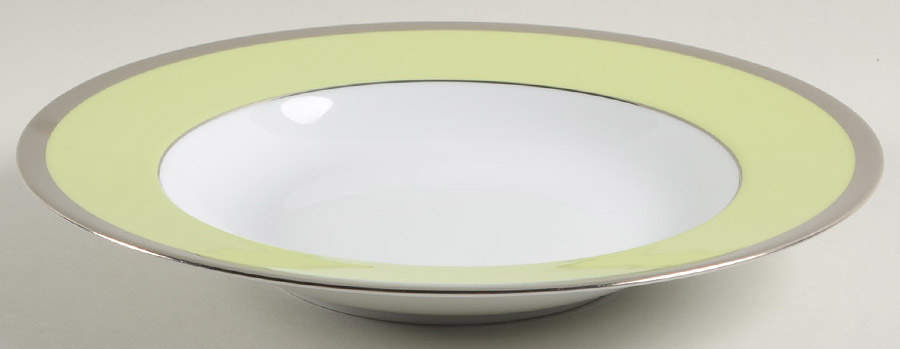 Laque de Chine Platinum (Pistachio) Large Rim Soup Bowl by Haviland-1