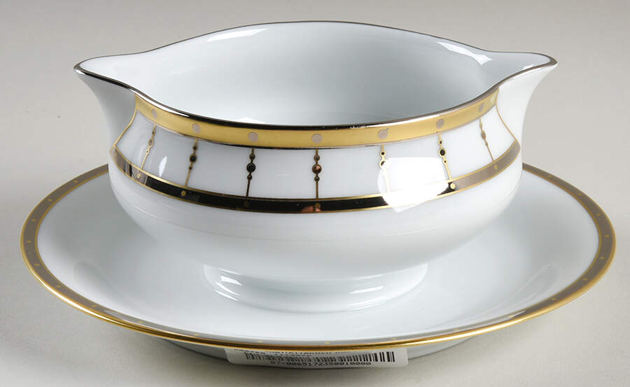 Tambour Gravy Boat with Attached Underplate by Haviland-1