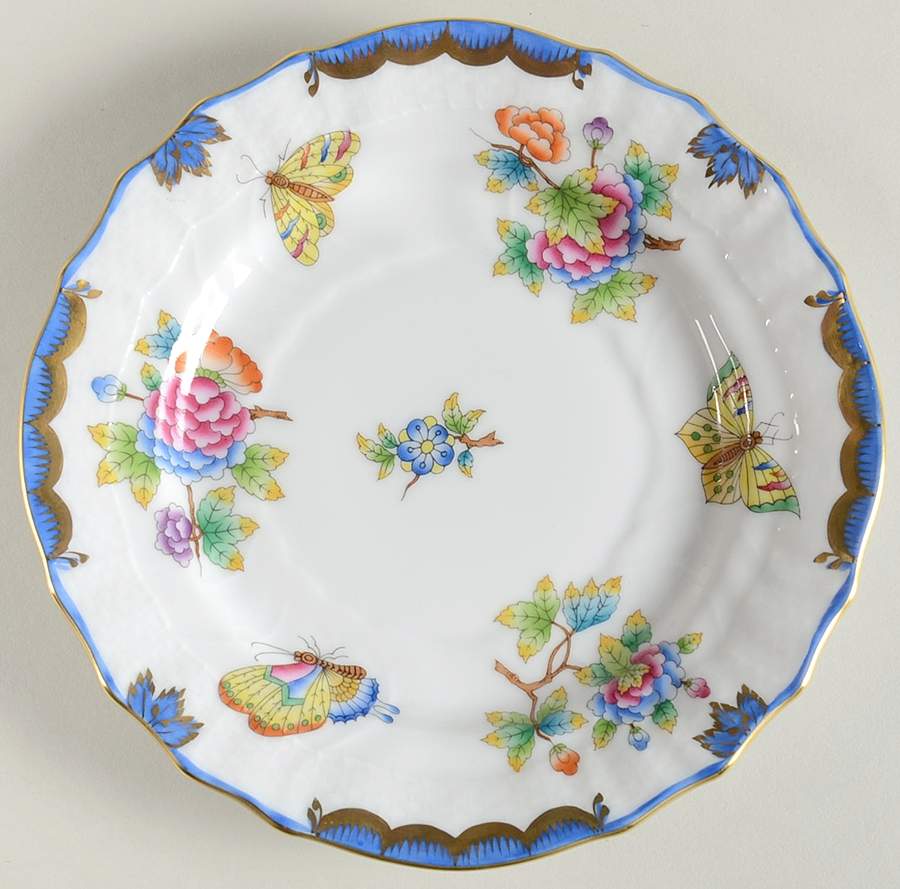 Queen Victoria (Blue Border) Bread & Butter Plate by Herend-1