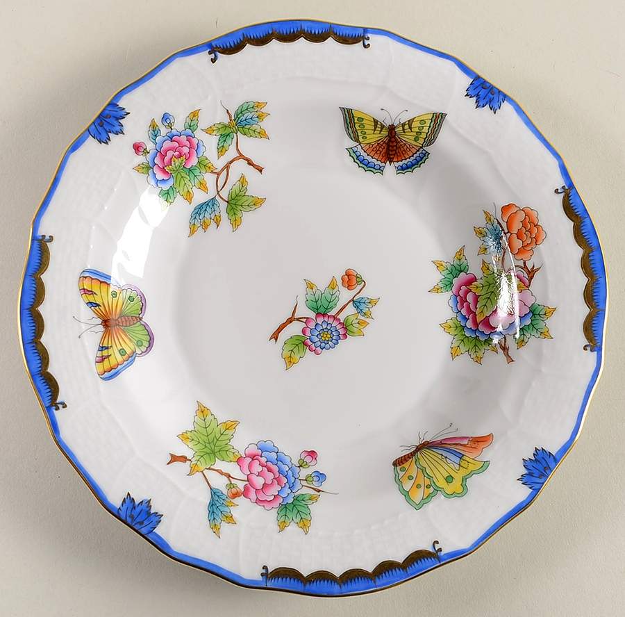 Queen Victoria (Blue Border) Dessert/Pie Plate by Herend-1