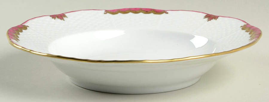Princess Victoria Pink Rim Soup Bowl by Herend-1