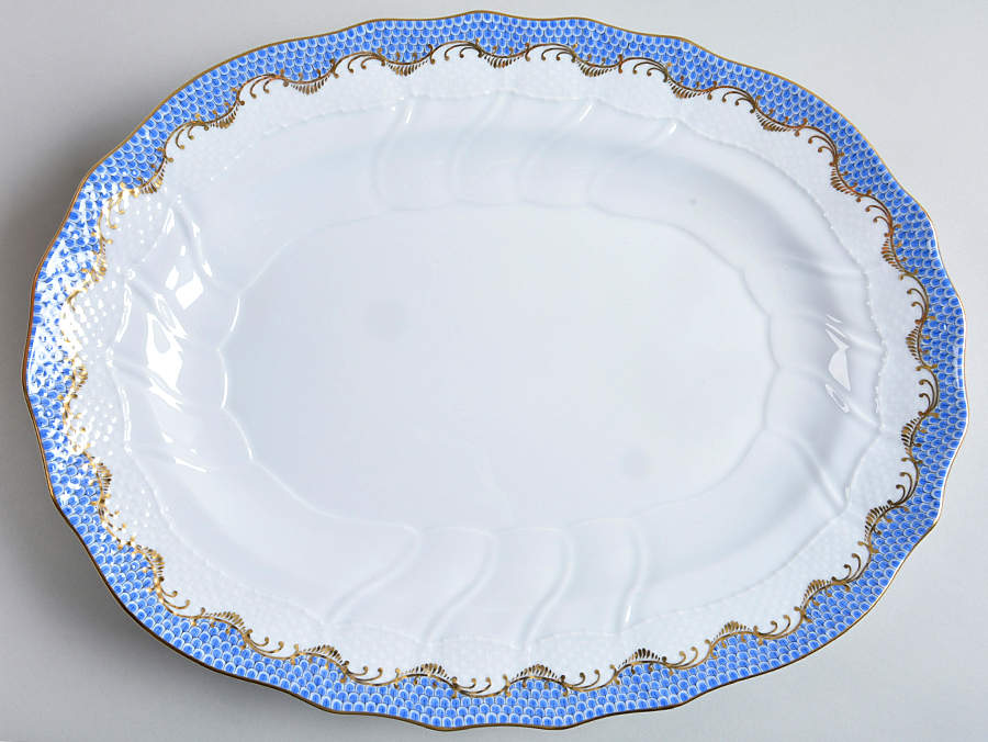 Fish Scale 16" Oval Serving Platter by Herend-1