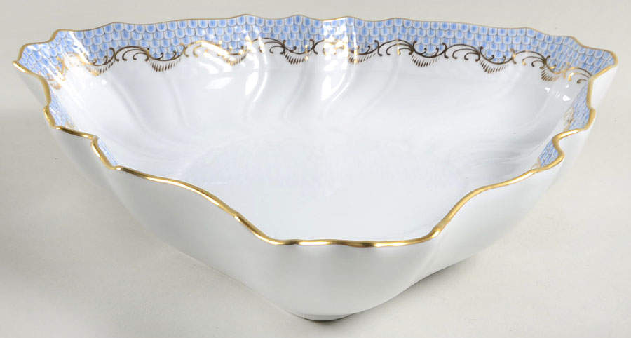 Fish Scale 10" Triangular Vegetable Bowl by Herend-1