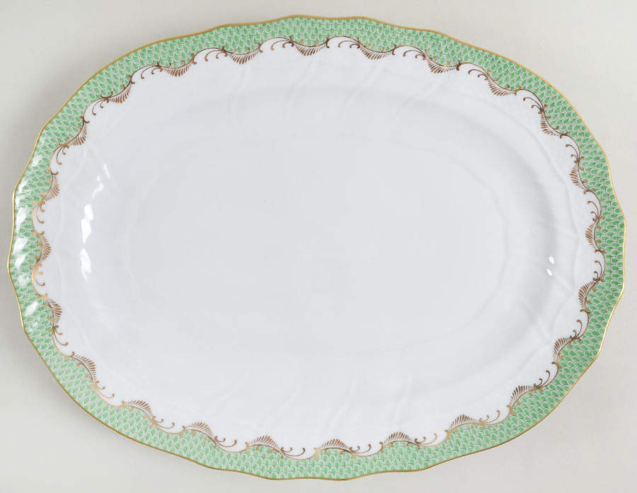 Fish Scale 15" Oval Serving Platter by Herend-1