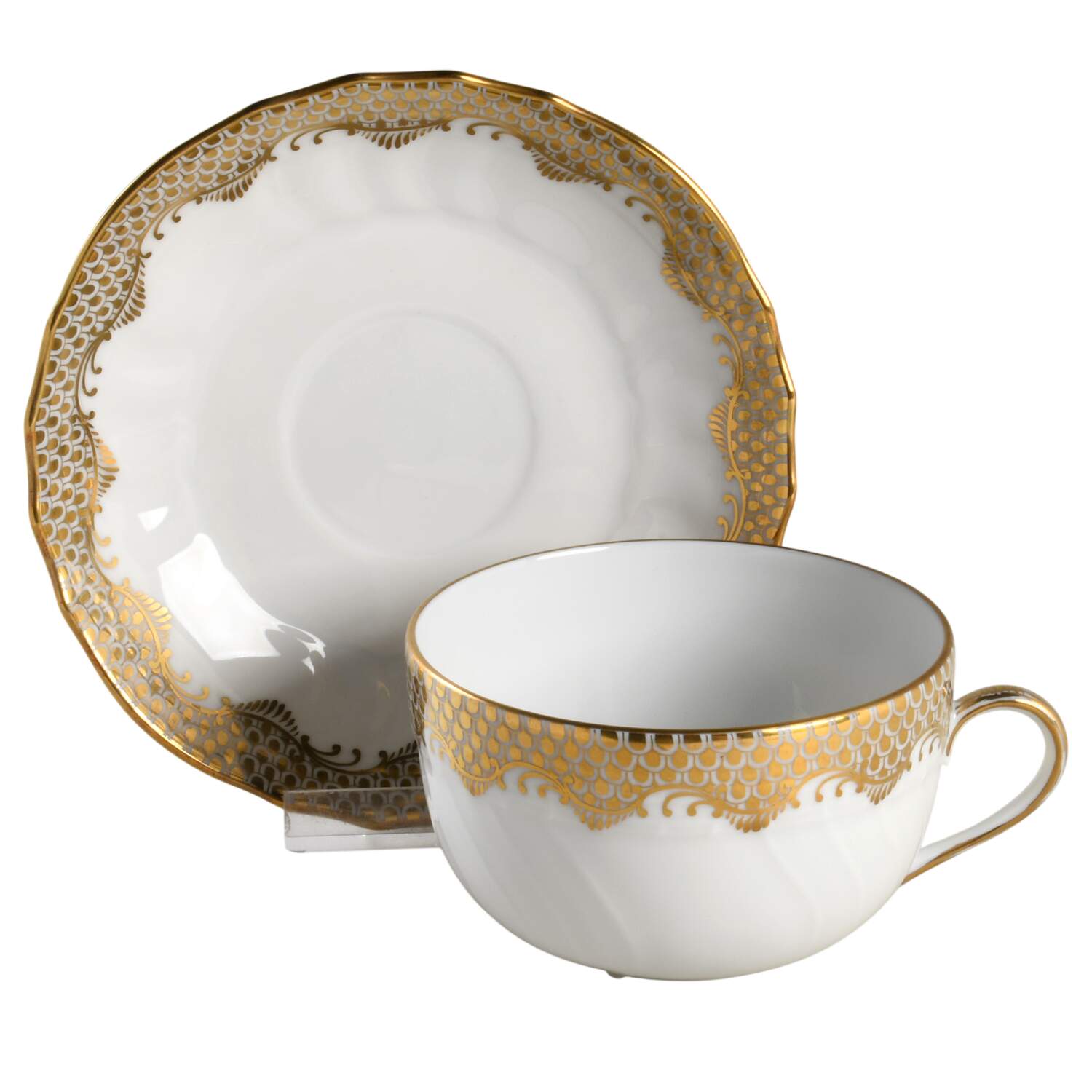 Fish Scale Footed Cup & Saucer Set by Herend-1