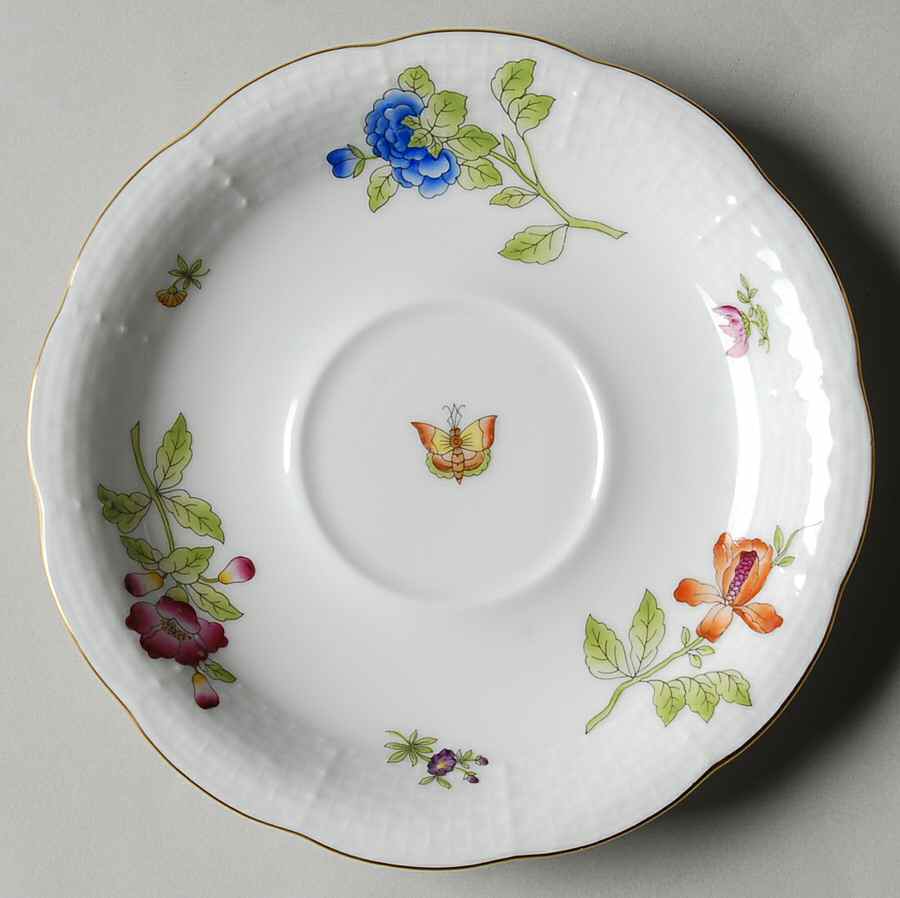 Antique Iris Saucer for Footed Cup by Herend-1