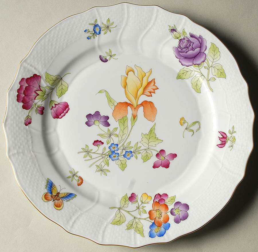 Antique Iris Dinner Plate by Herend-1