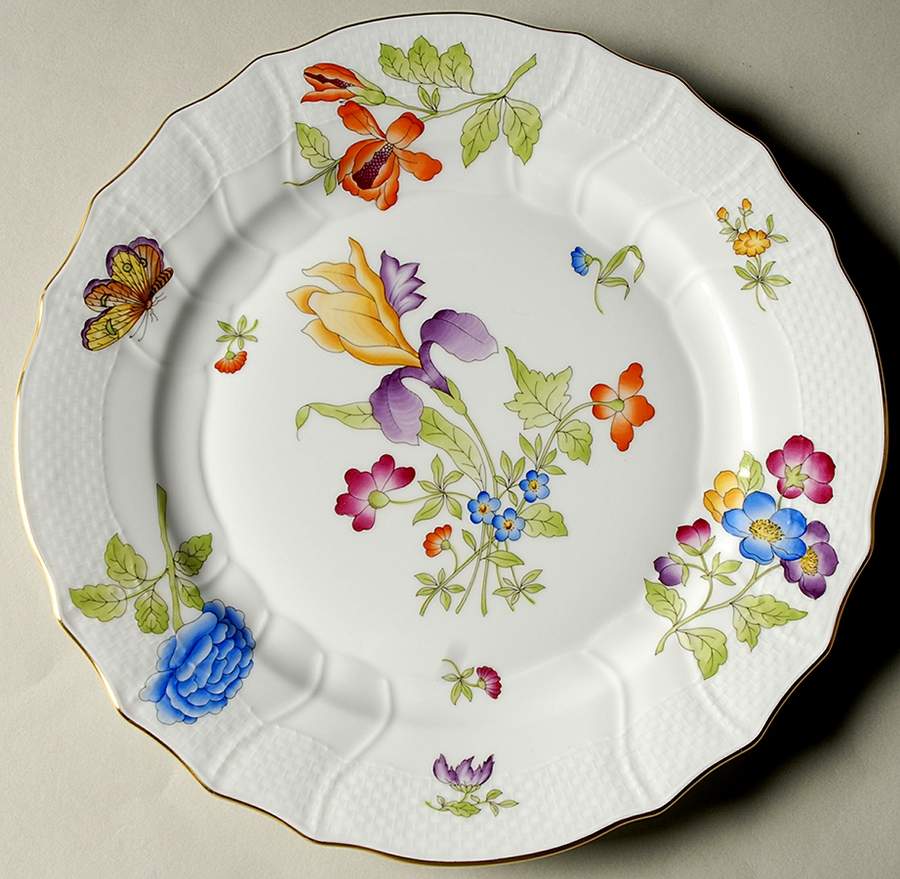 Antique Iris Dinner Plate by Herend-1