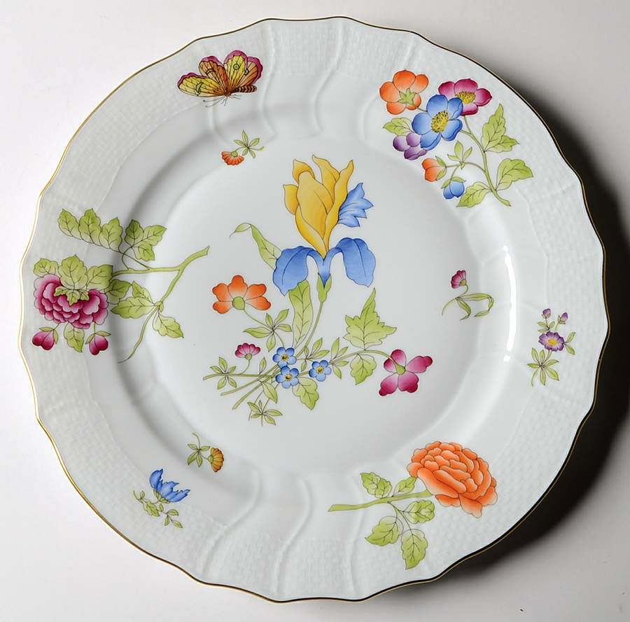 Antique Iris Dinner Plate by Herend-1