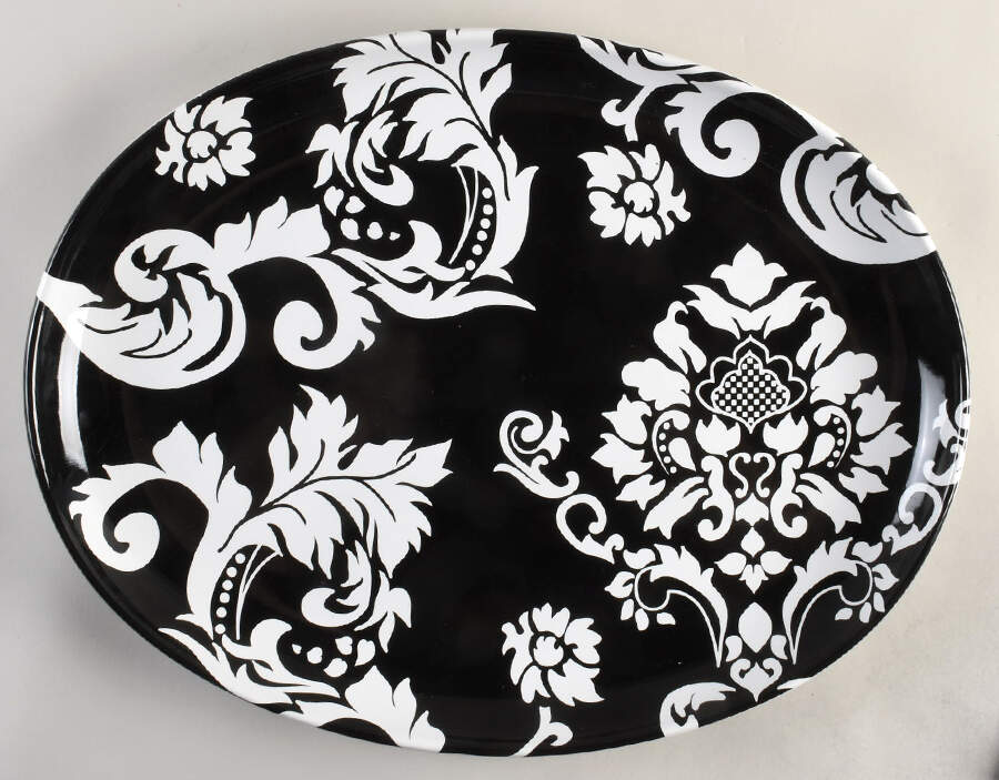 Damask 18" Oval Serving Platter by Home-1