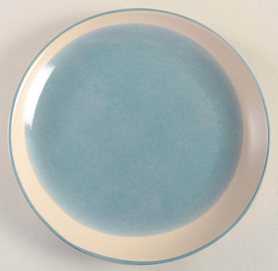 Off Center Sea Blue Salad Plate by Home-1