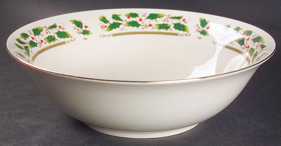 Home for the Holidays 9" Round Vegetable Bowl by Holly Holiday-1