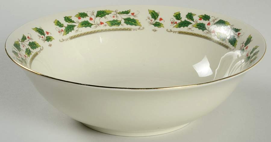 Home for the Holidays 8" Round Vegetable Bowl by Holly Holiday-1