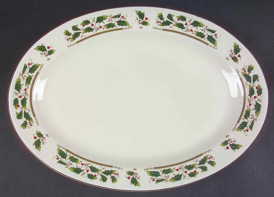 Home for the Holidays 14" Oval Serving Platter by Holly Holiday-1