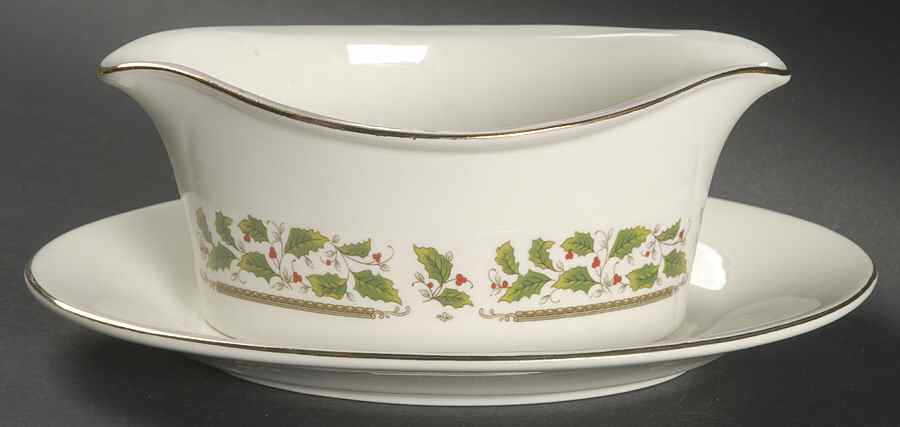 Home for the Holidays Gravy Boat & Underplate by Holly Holiday-1