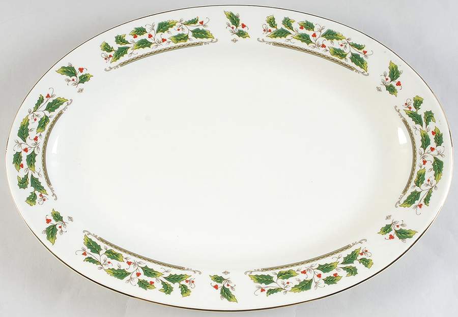 Home for the Holidays 16" Oval Serving Platter by Holly Holiday-1