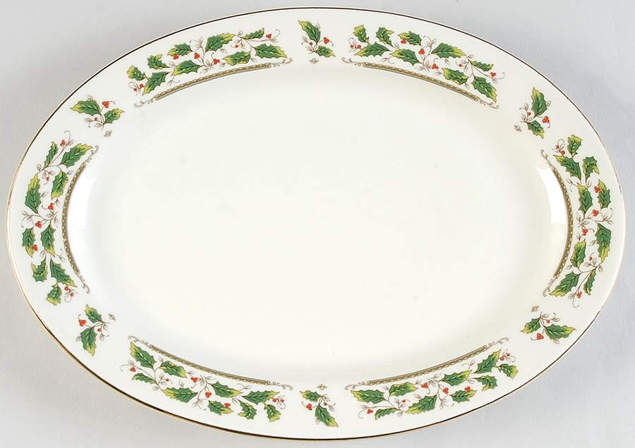 Home for the Holidays 12" Oval Serving Platter by Holly Holiday-1