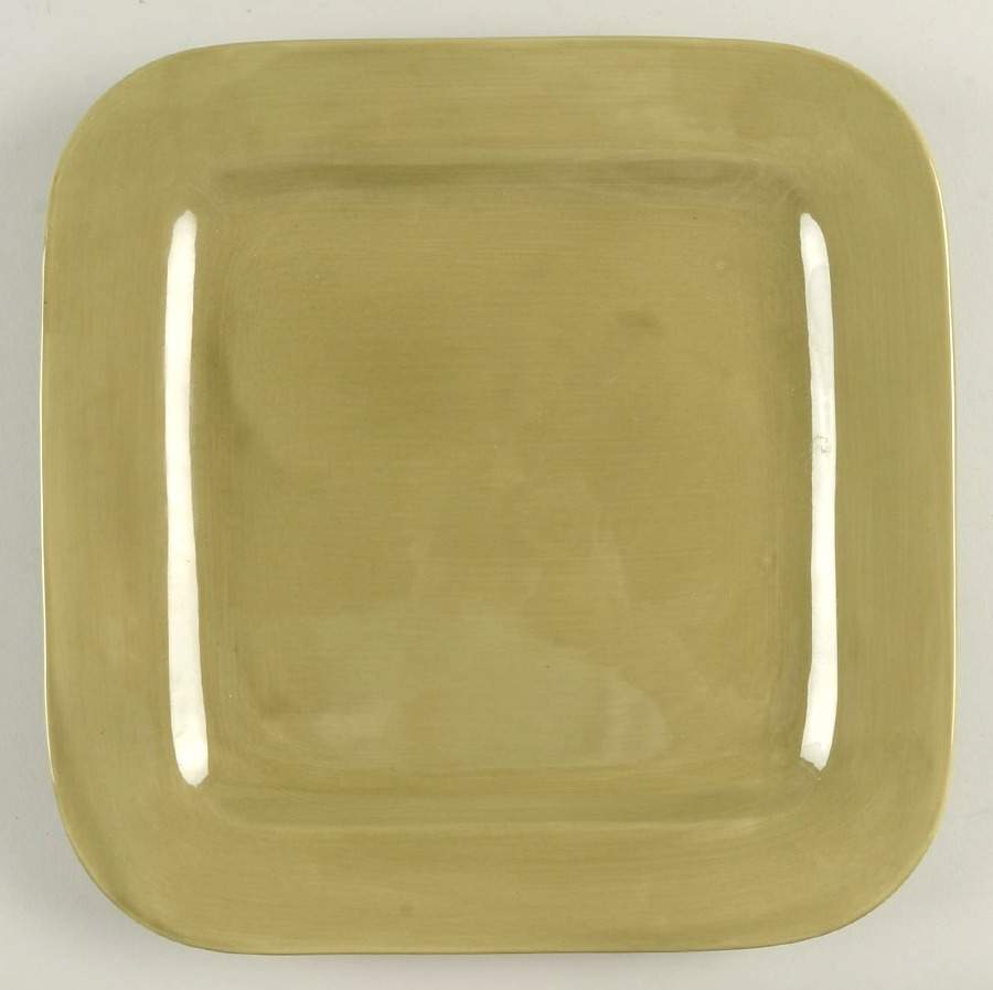 American Simplicity Fern Green Square Dinner Plate by Home-1