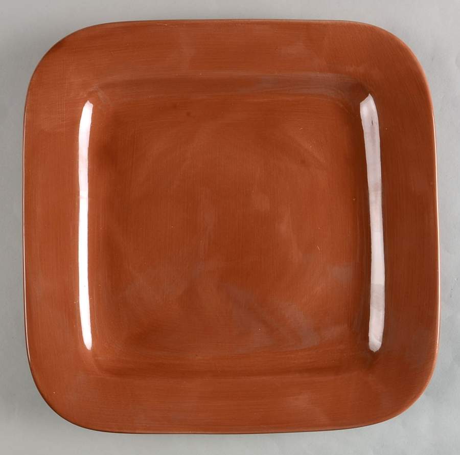 American Simplicity Rust Square Dinner Plate by Home-1
