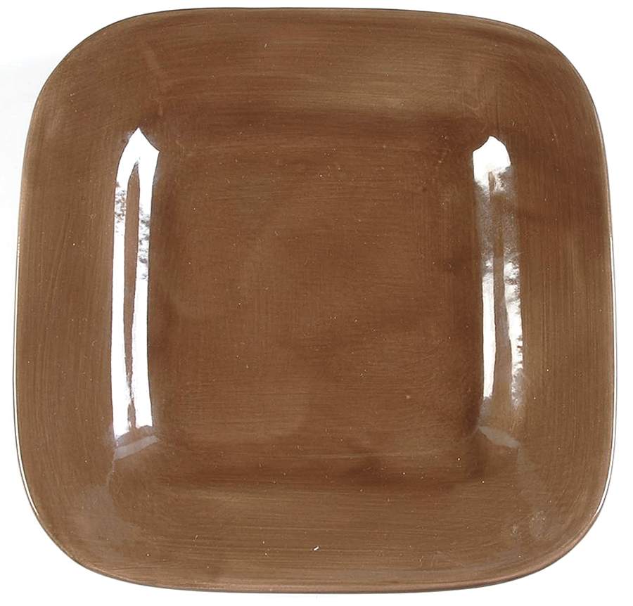 American Simplicity Chocolate Square Salad Plate by Home-1