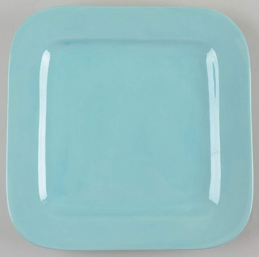 American Simplicity Turquoise Square Dinner Plate by Home-1