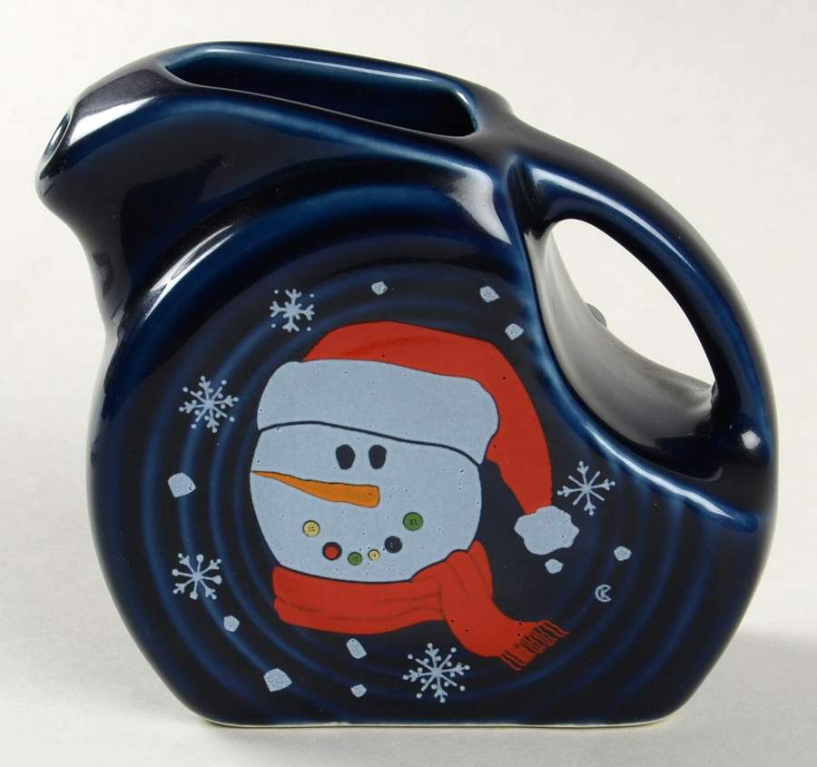 Fiesta Button Snowman 4 Oz Pitcher by Homer Laughlin -1
