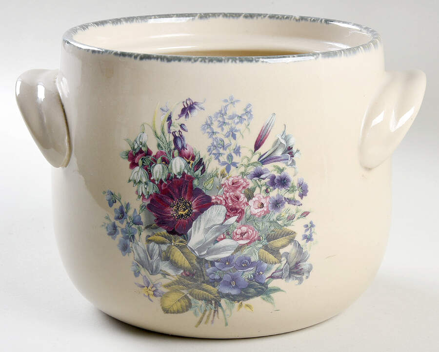 Floral Bean Pot No Lid by Home & Garden Party-1