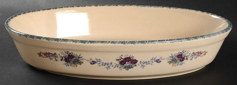 Floral 14" Oval Baker by Home & Garden Party-1