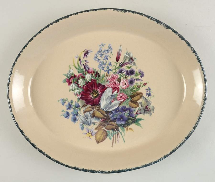 Floral 12" Oval Serving Platter by Home & Garden Party-1