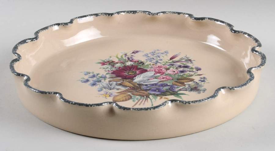 Floral Chip Bowl/Plate for Chip & Dip Set by Home & Garden Party-1