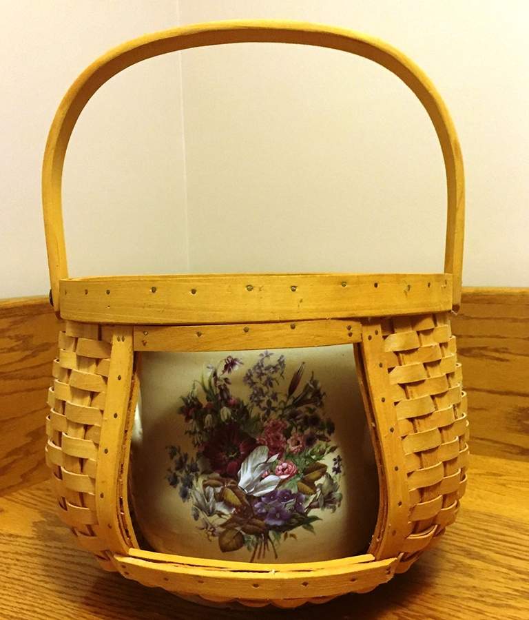 Floral Bean Pot & Traveling Basket by Home & Garden Party-1