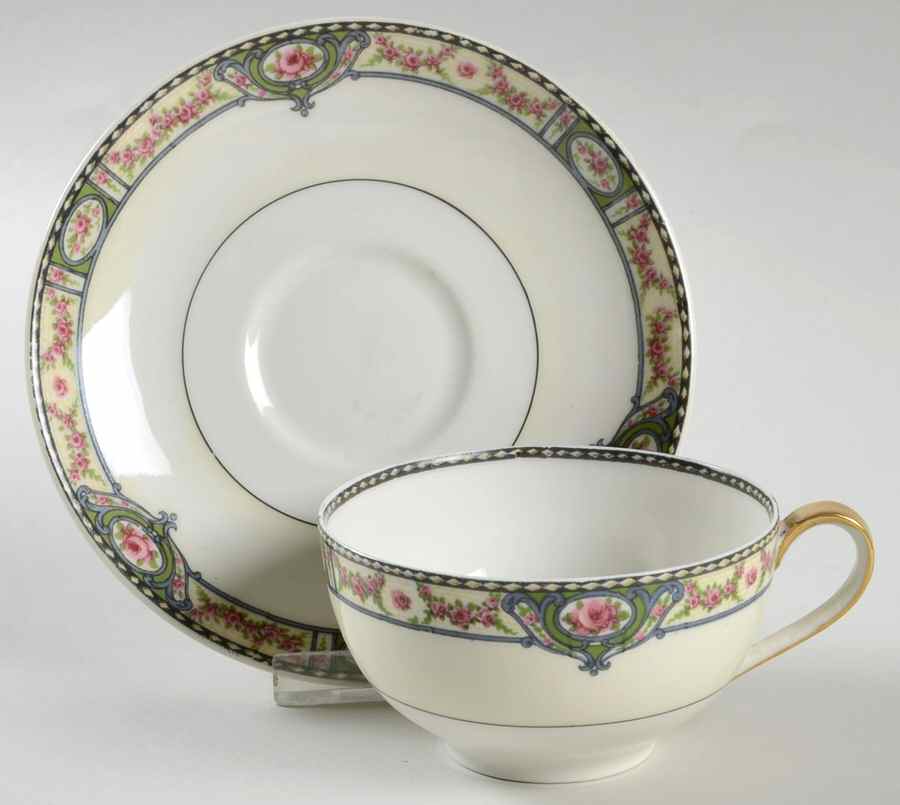 Schleiger 344-2 Flat Cup & Saucer Set by Haviland-1