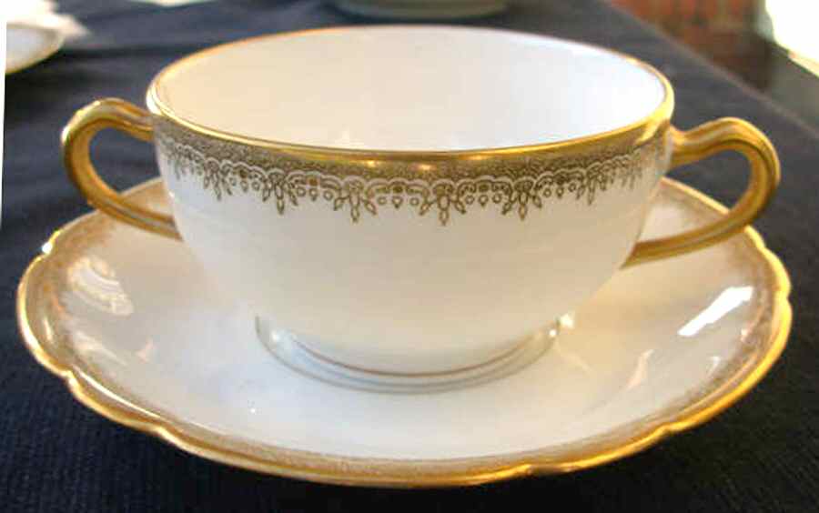 H3644 Footed Bouillon Cup & Saucer by Haviland-1