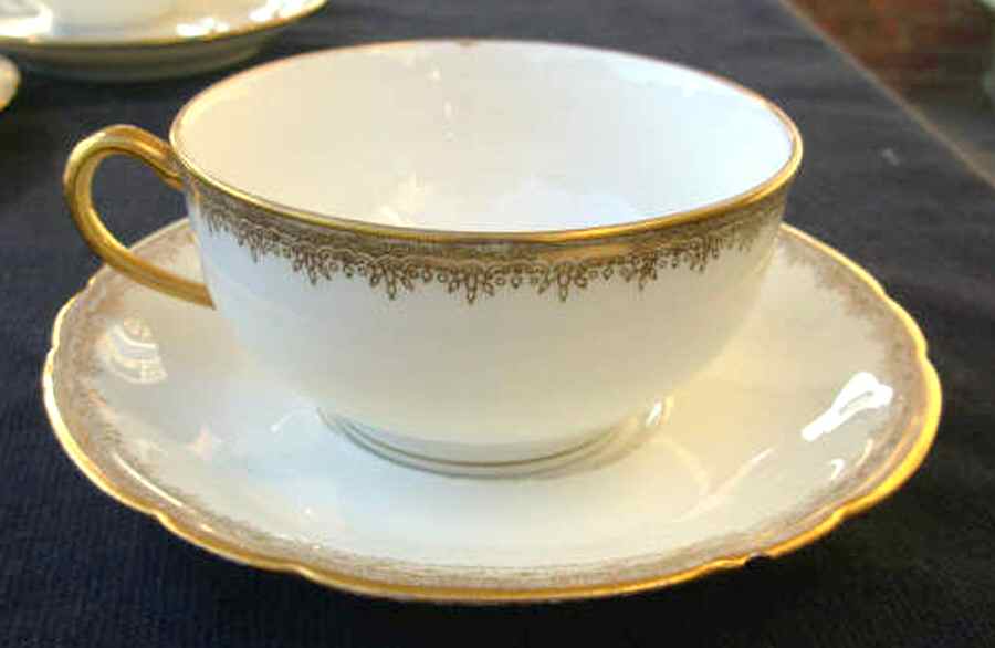 H3644 Footed Cup & Saucer Set by Haviland-1