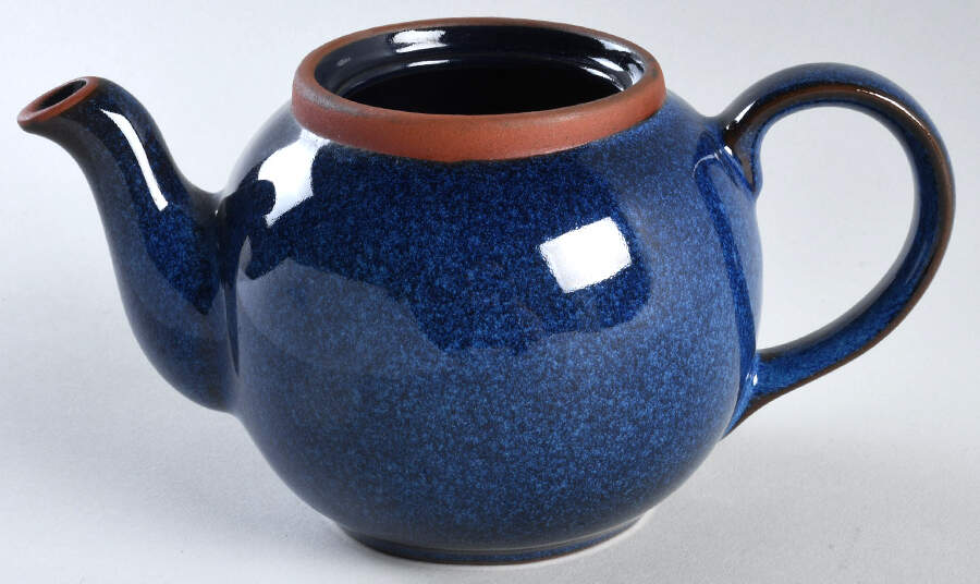 Suffolk Tableware Blue Teapot No Lid by Henry Watson-1