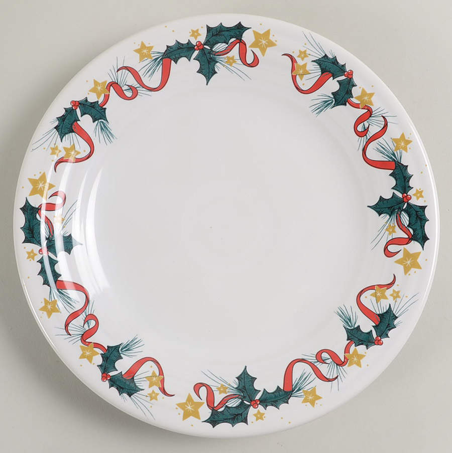 Fiesta Holly and Stars Luncheon Plate by Homer Laughlin -1