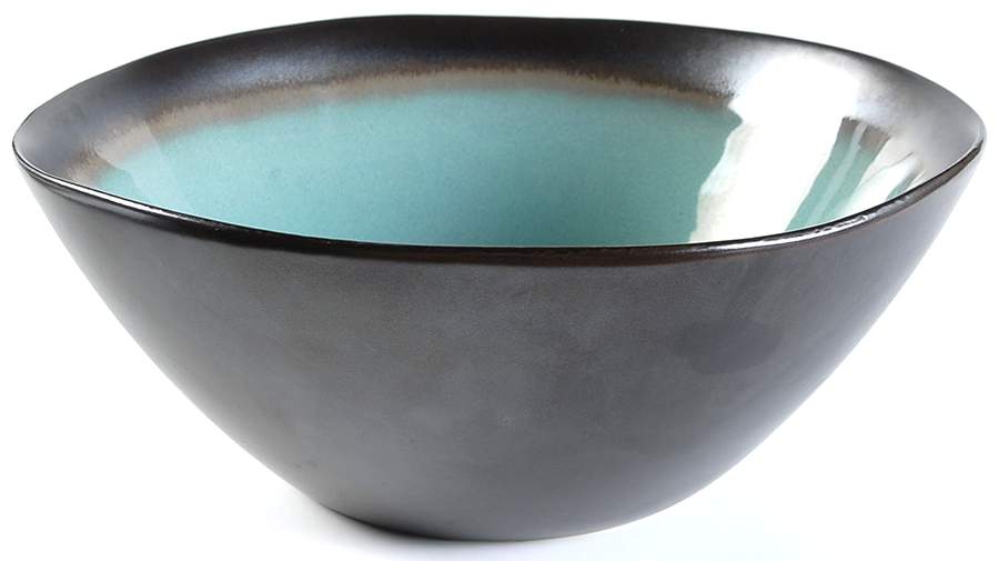 Thira Teal 10" Large Salad Serving Bowl by Home-1