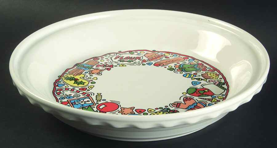 Holiday Fiesta 10" Pie Baking Plate by Homer Laughlin -1
