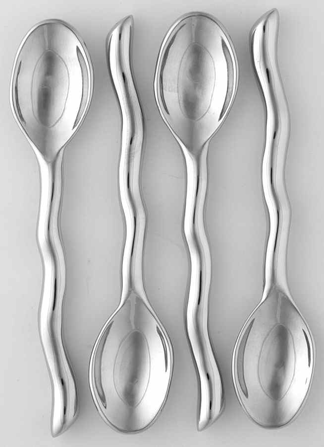 Coup de Coeurs Platinum Demitasse Spoon - Set of 4 by Robert Haviland-1